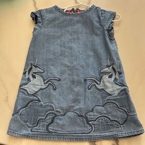 Mini Boden denim Unicorn Kids Dress
